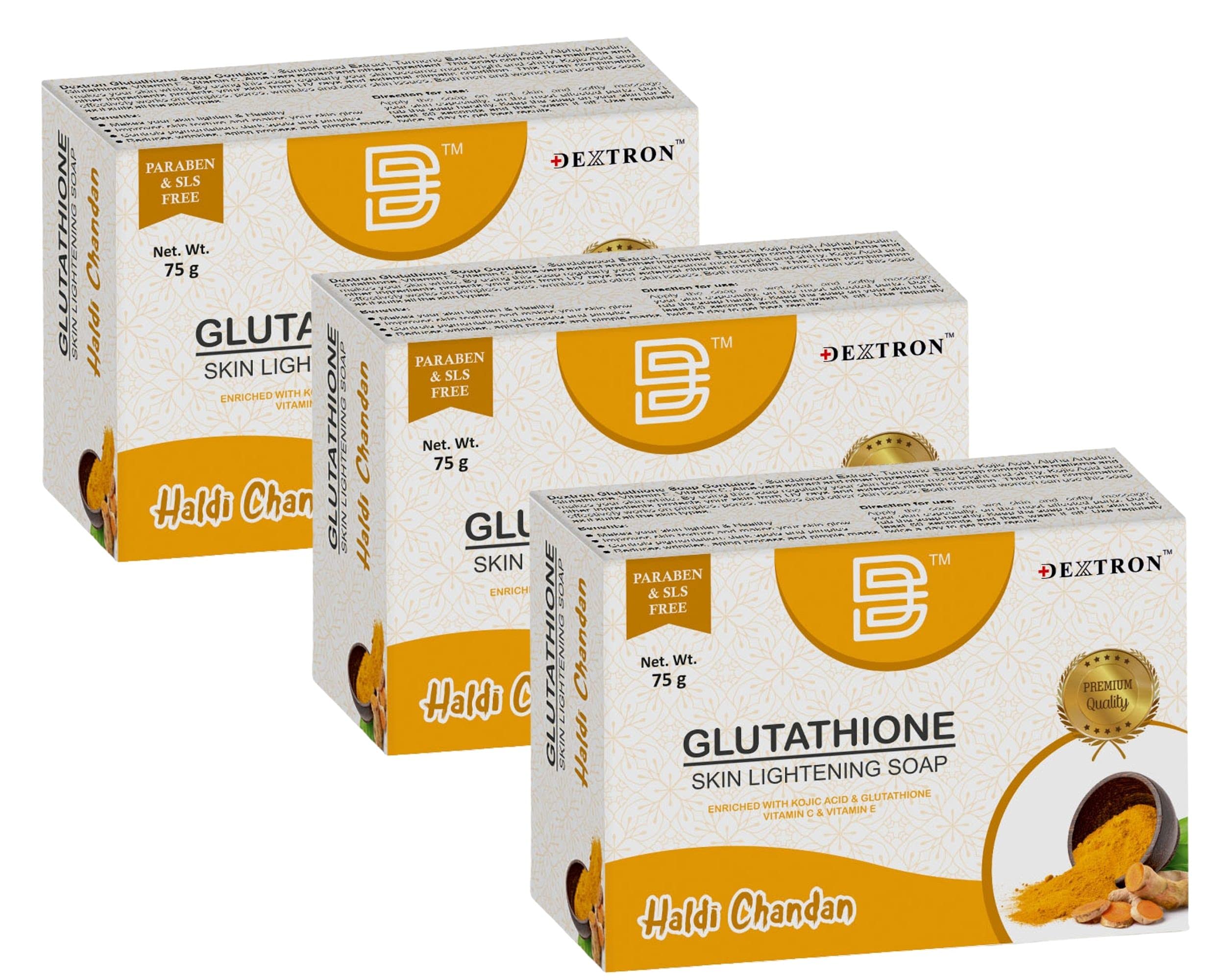 Dextron Glutathione Soap - Skin Whitening & Brightening Bar for Face & Body - Natural Glow & Even Skin Tone - Perfect for Daily Skincare Routine & Hyperpigmentation Treatment