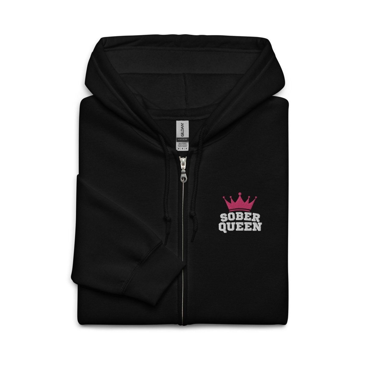 Sober Queen Unisex Heavy Blend Zip Hoodie - Comfortable & Stylish Pullover for Men & Women - Perfect for Casual Wear, Gym, and Outdoor Activities