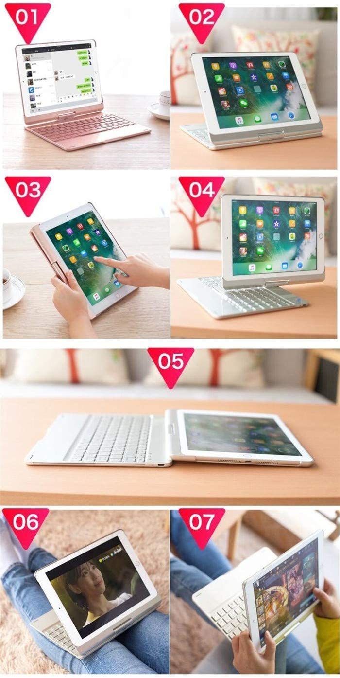 Magnetic Backlit Keyboard Case for iPad Air 5th/4th Gen & iPad Pro 11-inch 3rd/2nd Gen - 360° Rotating Foldable Design with Touchpad (Rose Gold) | Perfect for Work, Study & Travel