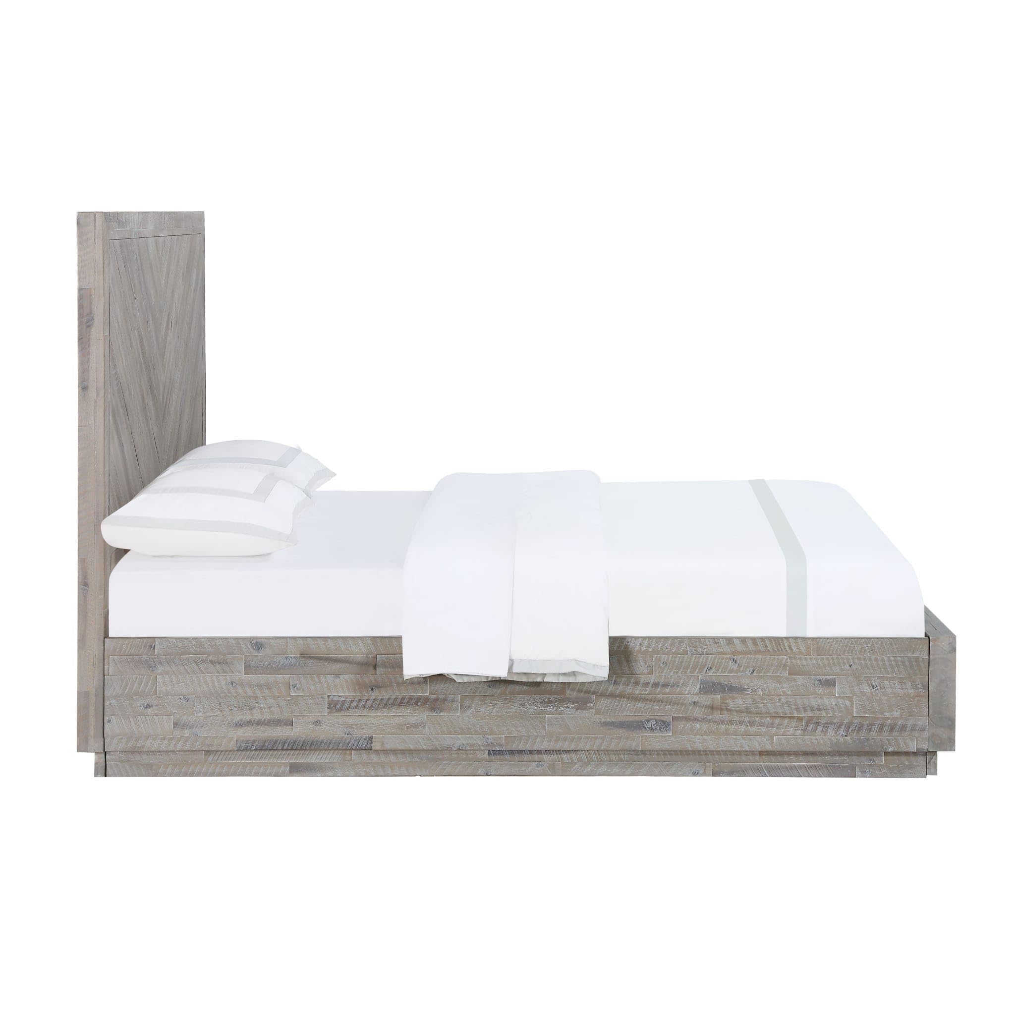 Modus Furniture Solid Wood California King Bed - Rustic Latte Finish, Alexandra Collection | Perfect for Master Bedrooms, Guest Rooms & Rustic Home Decor