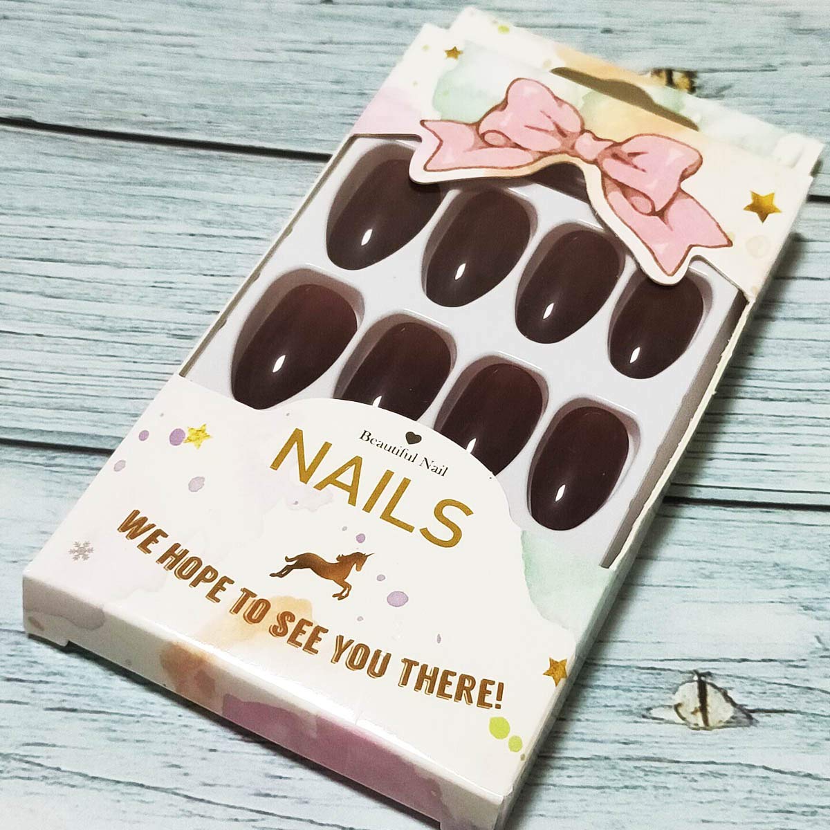 24Pcs Stiletto False Nails - Glossy Long Claw Press on Nails, Pure Color Acrylic Full Cover Fake Nails for Women Girls & Teens (Wine Red) - Perfect for Parties, Weddings & Special Occasions