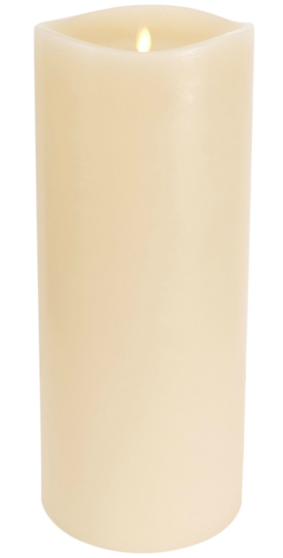 Luminara Realistic Moving Flame LED Candle - 6.25x15 Inch Unscented Ivory Pillar with Melted Edge & Smooth Wax Finish - Perfect for Home Decor, Wedding Centerpieces & Romantic Ambiance