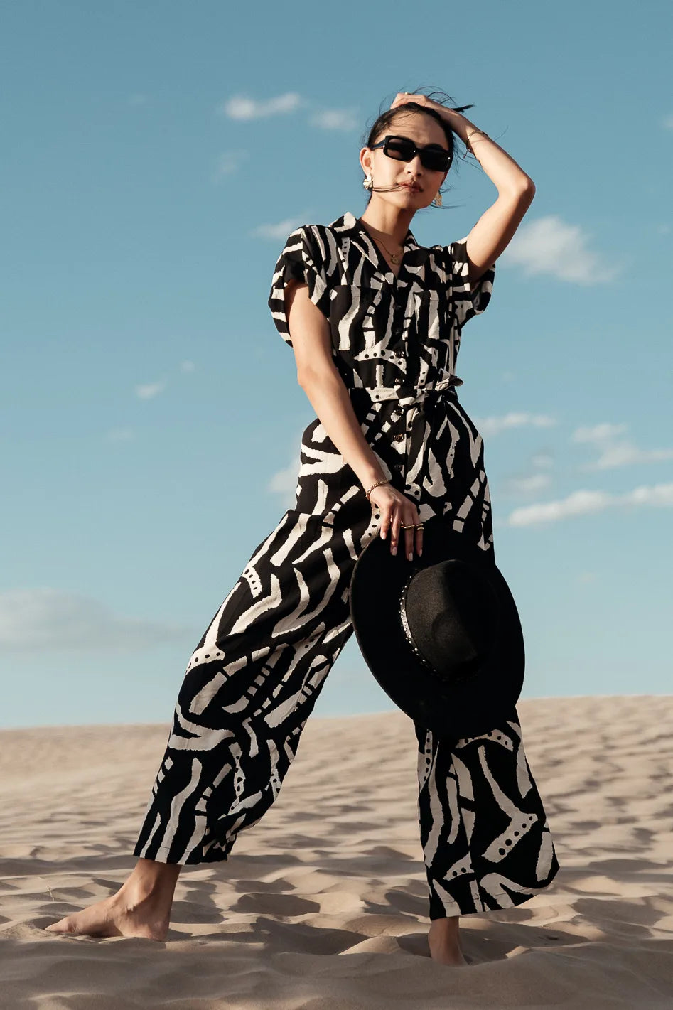 Luca Abstract Print Jumpsuit for Women - Stylish One Piece Romper with Unique Pattern | Perfect for Summer Outfits, Beach Vacations & Casual Wear