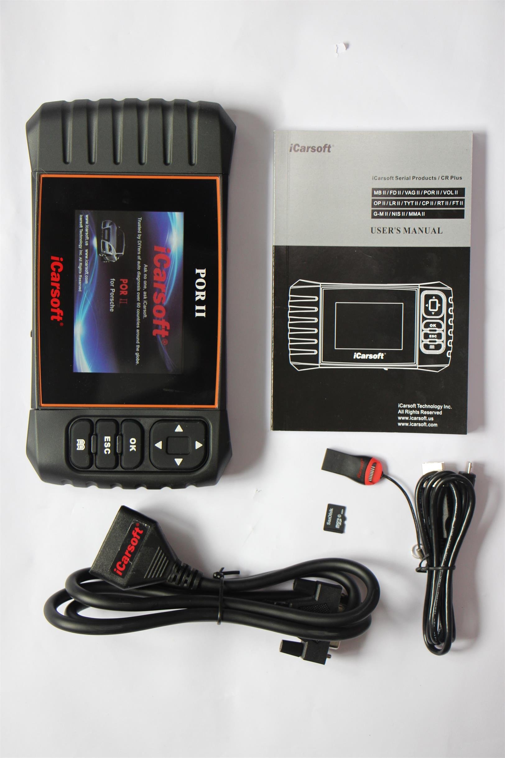 iCarsoft i960 OBD2 Scanner Tool - Professional SRS Airbag Code Reader & Oil Reset for Porsche 911, 997, 981 | Car Diagnostic Scanner for Engine Light, ABS, Transmission | Perfect for DIY Mechanics & Auto Repair Shops