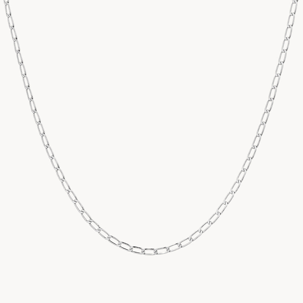 Stylish Silver Thin Flat Curb Chain Necklace for Women - Perfect for Layering, Everyday Wear & Gift Giving
