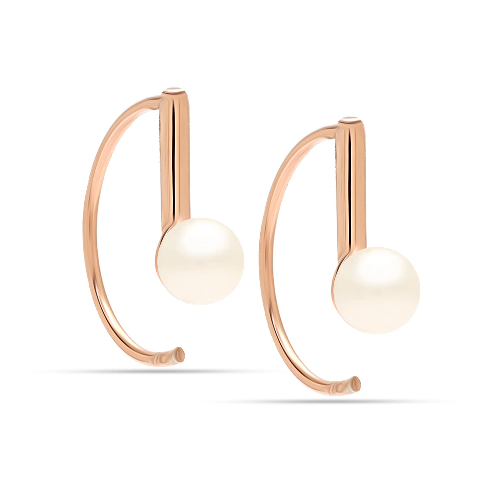 Sterling Silver Pearl Hoop Earrings for Women | Elegant Party Jewelry