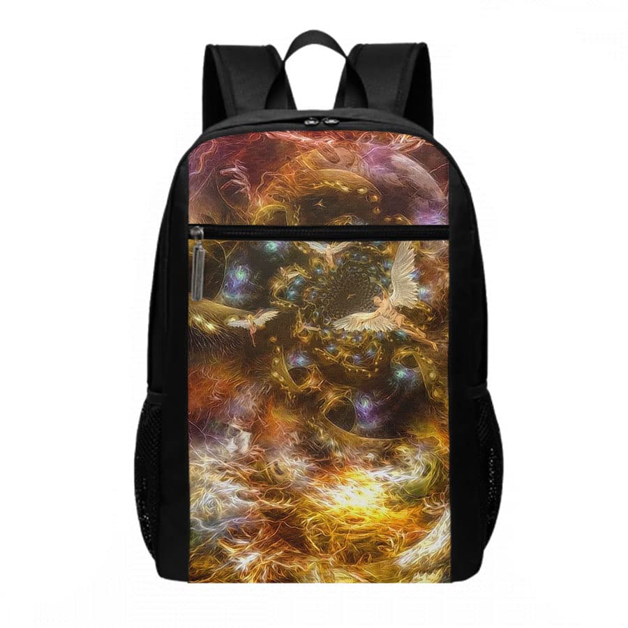 Lefangovs Angel Magic School Backpack - Waterproof Travel Backpack for College Students, 15.6 Inch Laptop Backpack with USB Charging Port - Perfect for School, Hiking, Camping & Daily Commute