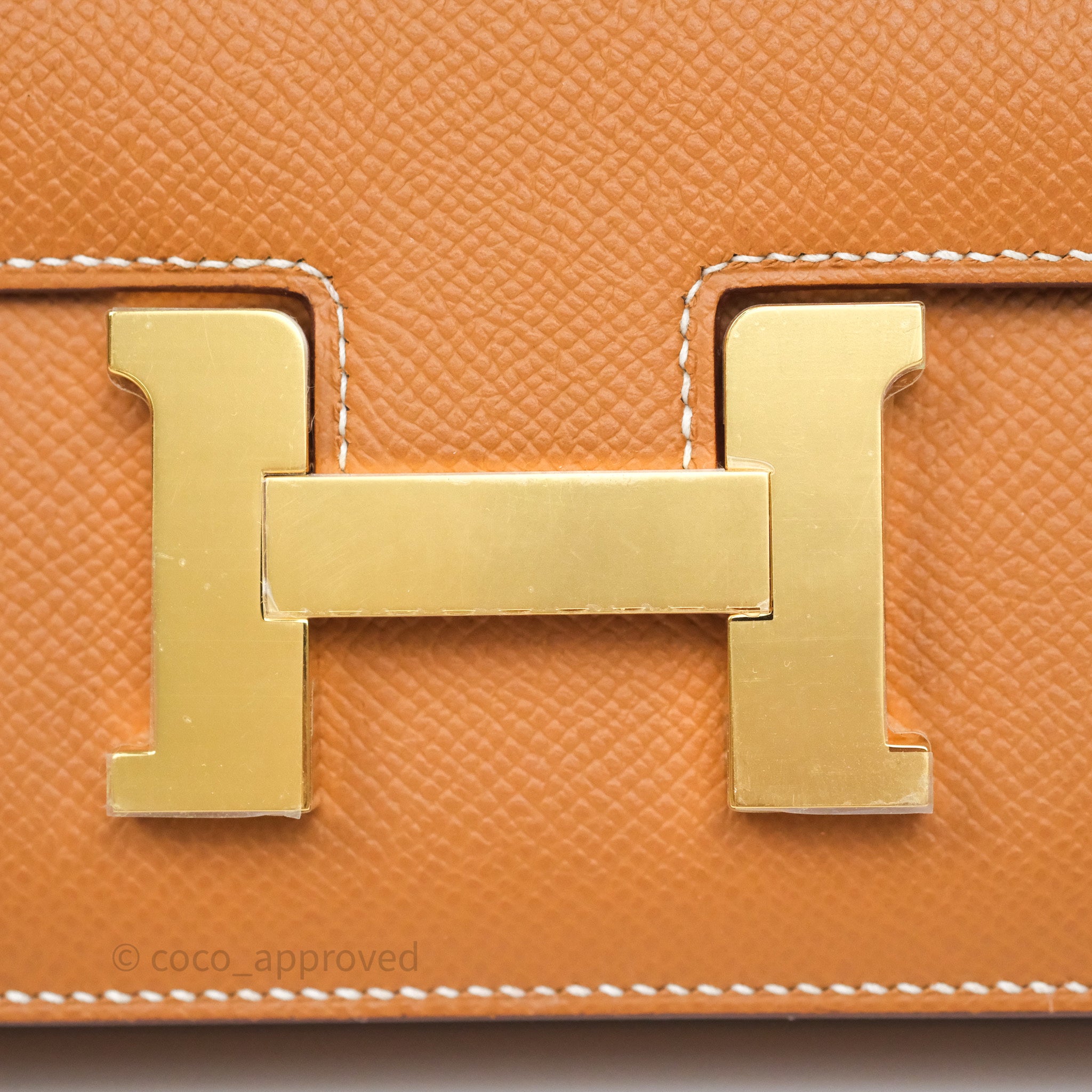 Authentic Hermès Constance Elan 37 Bag in Gold Epsom Leather with Gold Hardware - Luxury Designer Handbag for Women | Perfect for Evening Events, Parties & Special Occasions