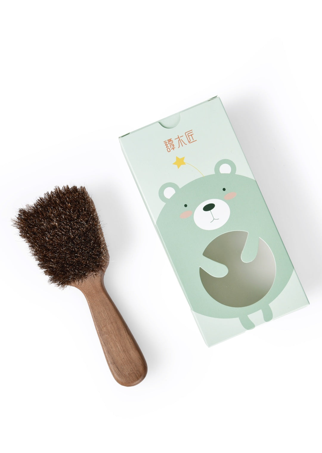 Natural Horsehair Baby Hair Brush - Gentle & Soft for Newborns & Toddlers - Perfect for Daily Hair Care & Styling at Home or On-the-Go