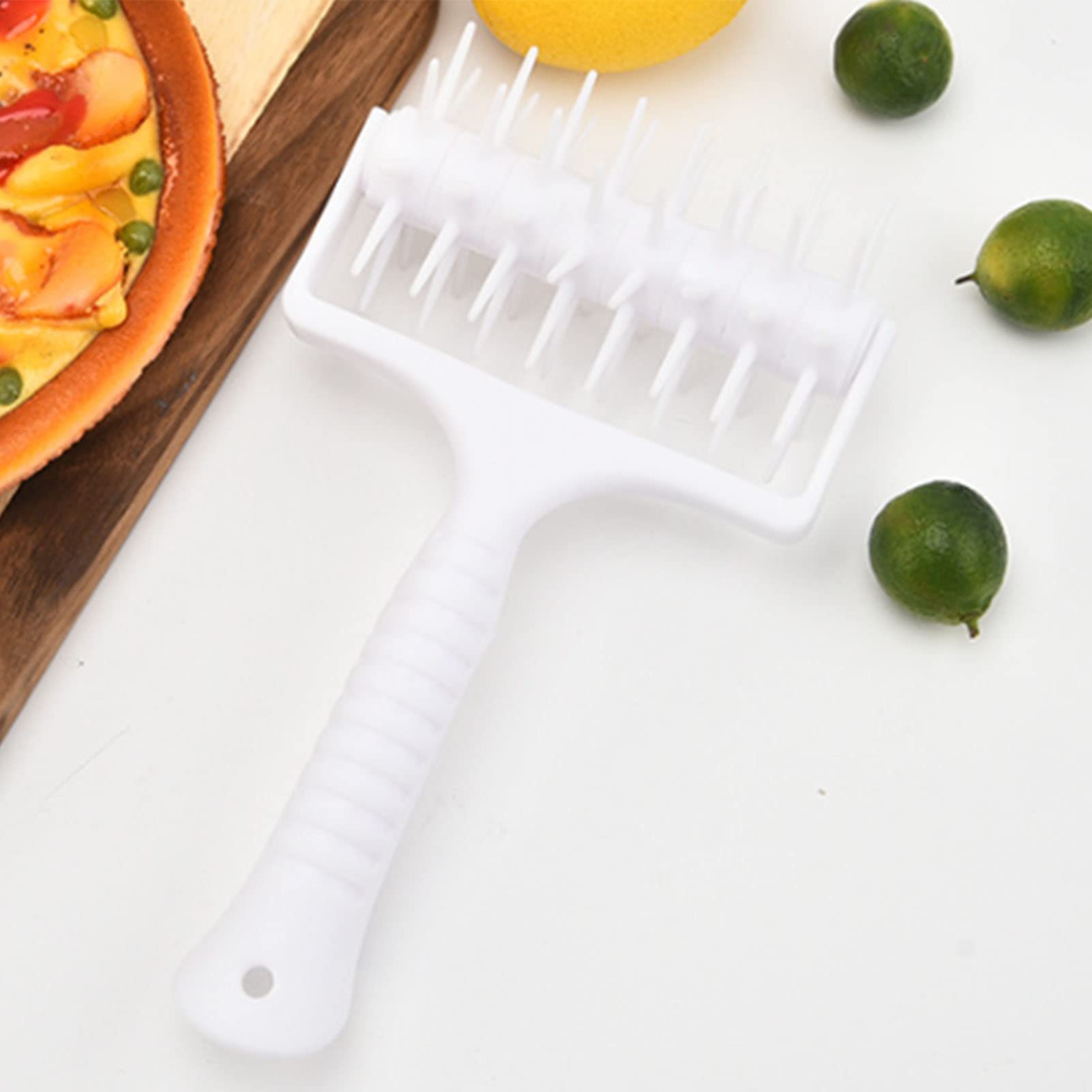 Commercial Pizza Dough Docker Roller with Spikes - Professional Pastry Docking Tool for Home & Restaurant Kitchens - Perfect for Pizza, Pie Crust & Pastry Preparation
