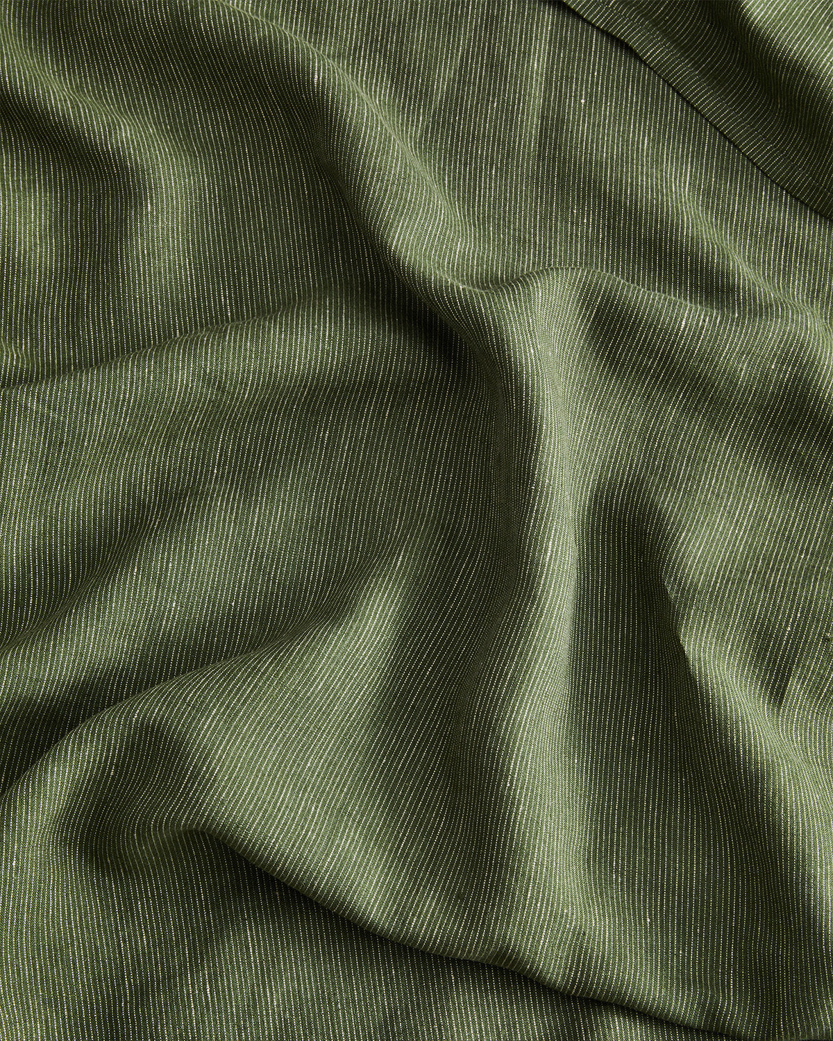 100% French Flax Linen Flat Sheet - Olive Stripe - Breathable & Soft Bedding for Summer & Hot Sleepers - Perfect for Guest Rooms, Vacation Homes & Eco-Friendly Bedrooms