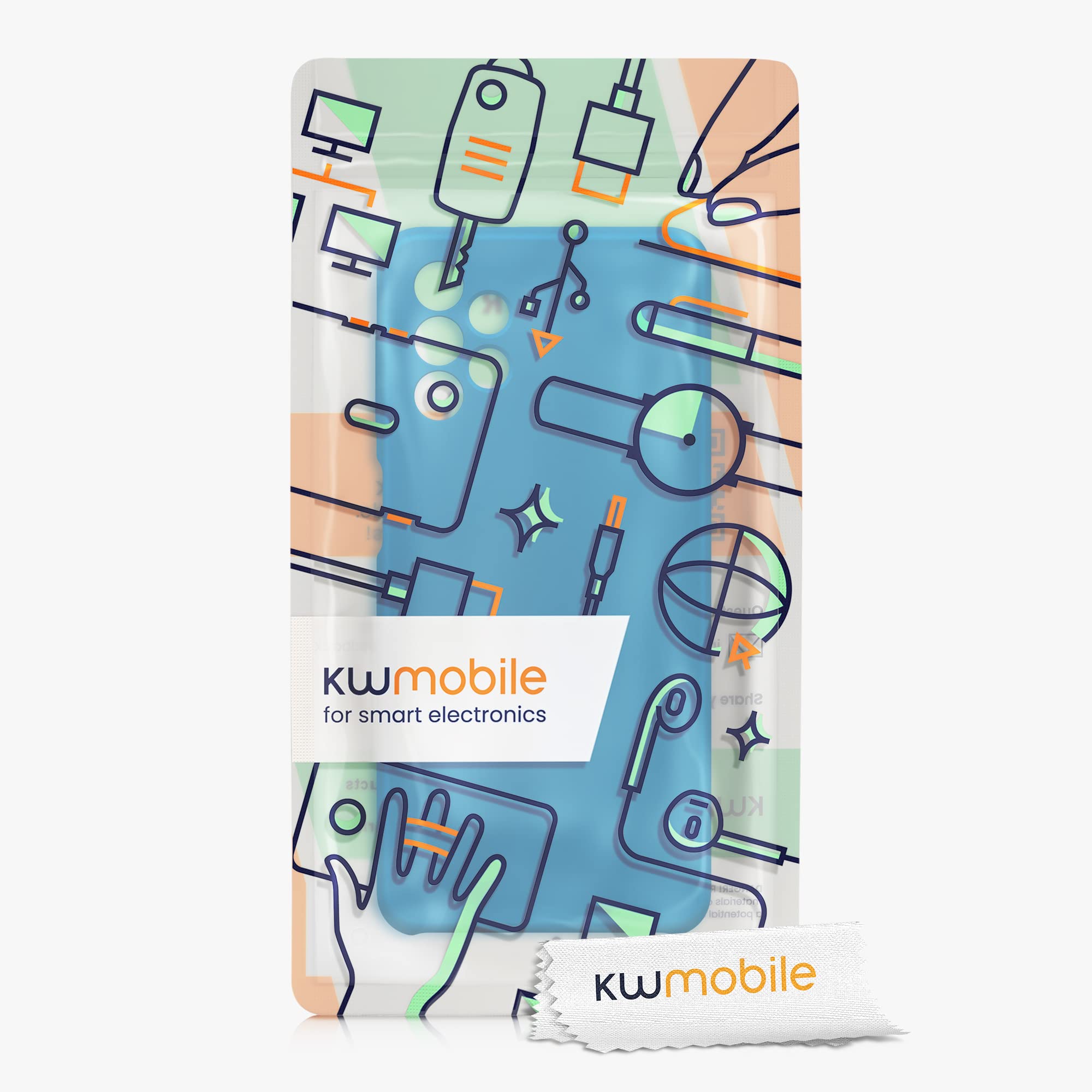 kwmobile Shockproof TPU Silicone Case for Samsung Galaxy A32 5G - Soft Protective Phone Cover with Non-Slip Grip - Blue Reef - Perfect for Everyday Use, Work & Travel Protection