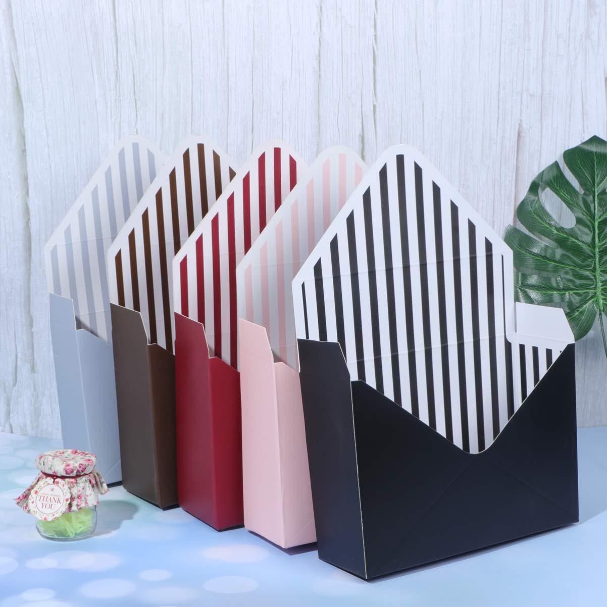 PRETYZOOM 5-Piece Waterproof Envelope Gift Box Set - Wedding Rose Wrapping Paper, Jewelry Packaging, Decorative Paper Bags for Wedding Ceremony Decor, Floral Arrangements & Party Favors