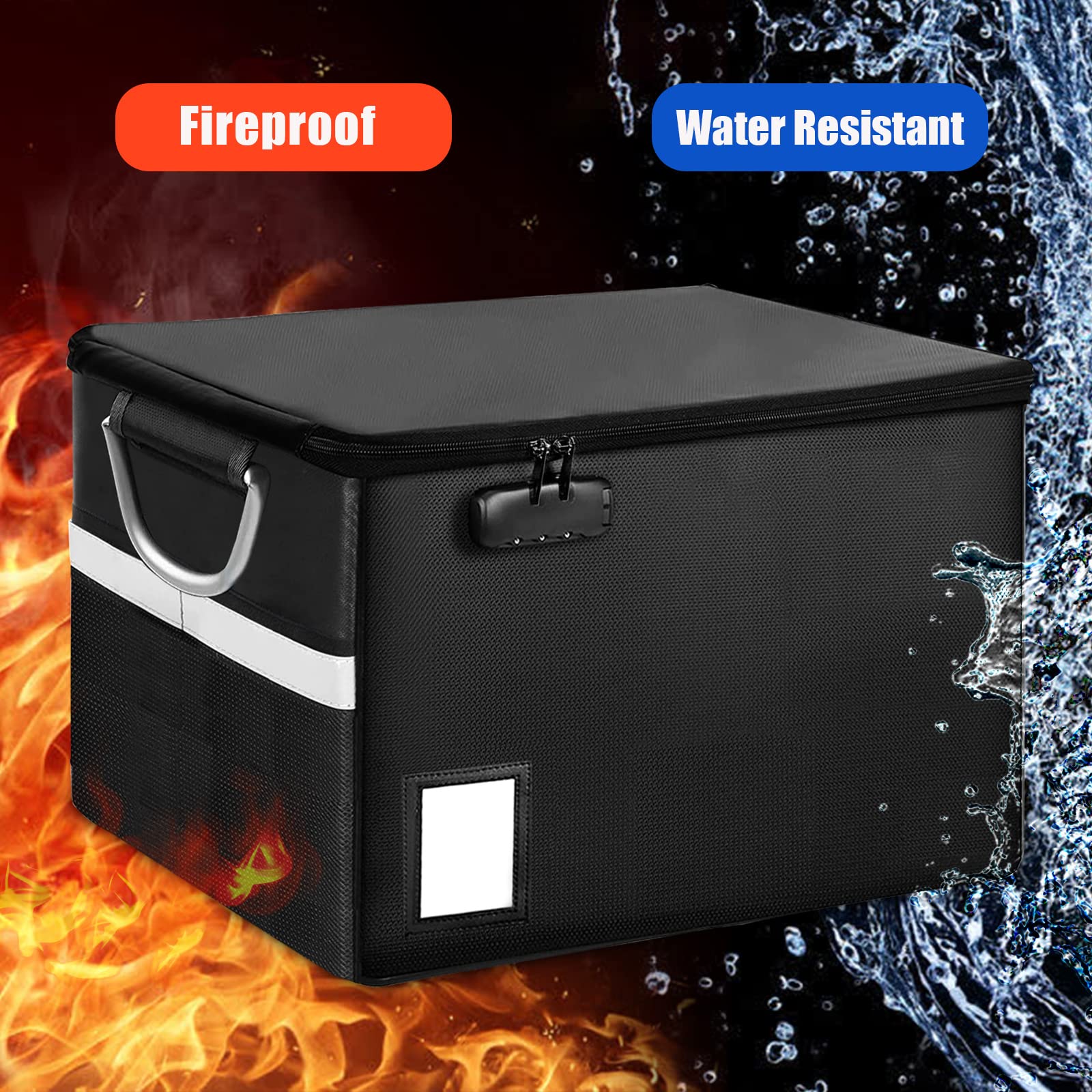 Fireproof File Cabinet Box & Fireproof Document Bag with Lock - Aluminum Foil Coated for Heat Protection | Secure Storage for Important Documents, Certificates & Cash | Home, Office & Emergency Use