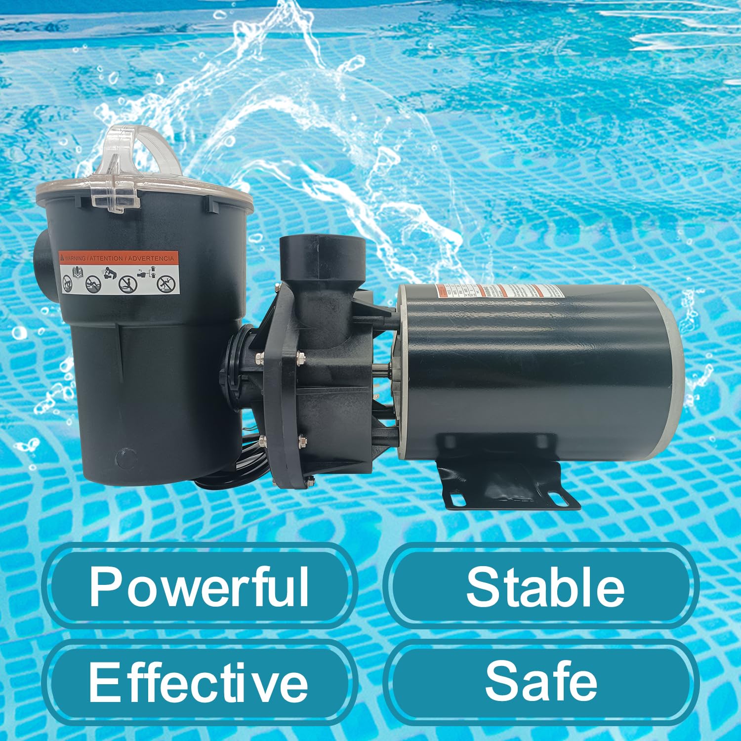 Hayward Power Flo LX Replacement 1.5HP Above Ground Pool Pump - W3SP1580X15 Single Speed 115V Swimming Pool Pump (3450RPM) for Backyard, Inground & Outdoor Pool Maintenance