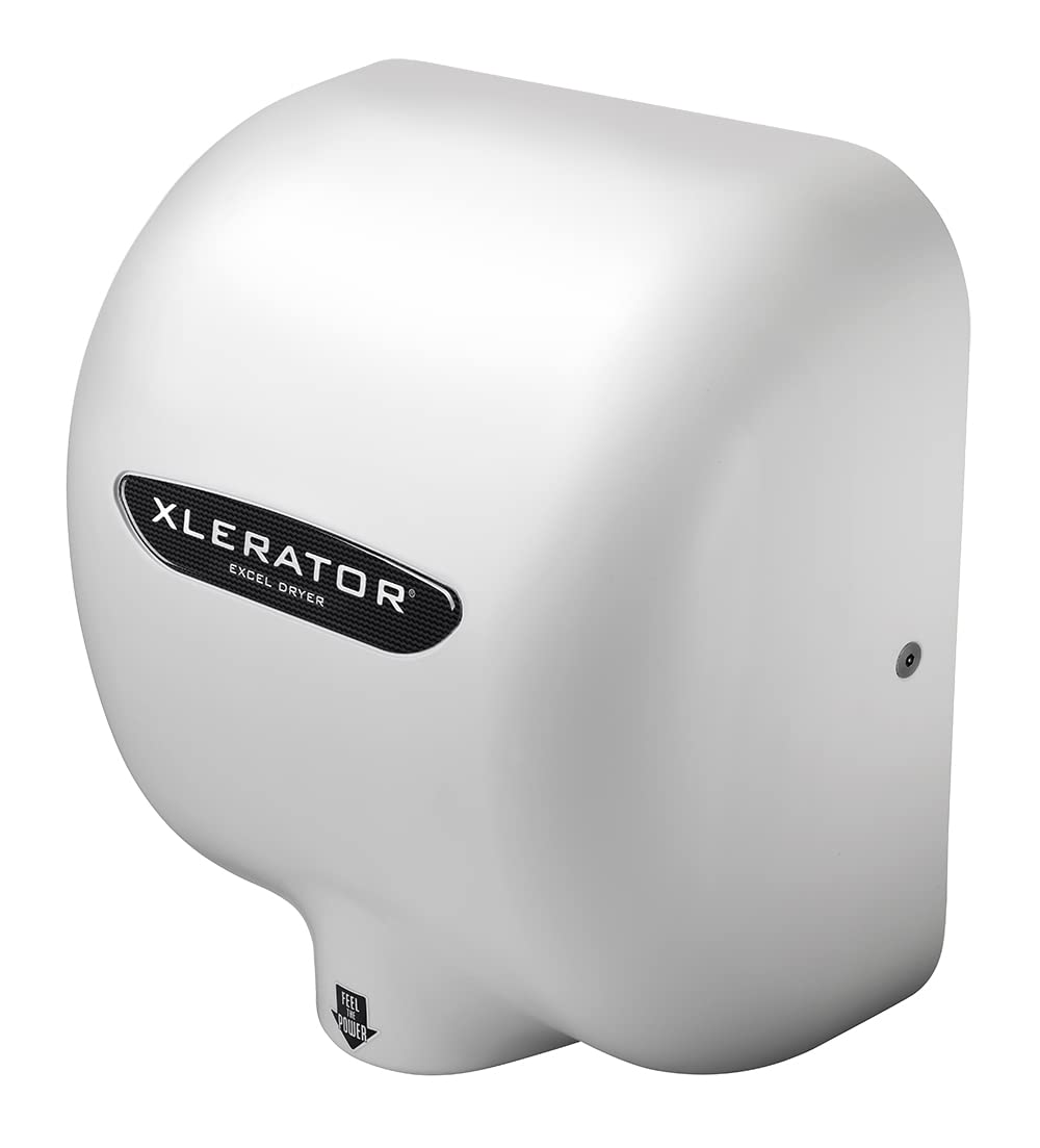 XLERATOR XL-WX High-Speed Automatic Hand Dryer - White Cover, 1.1 Noise Reduction Nozzle, 5.5A, 277V - Ideal for Restrooms, Hotels, and Commercial Spaces