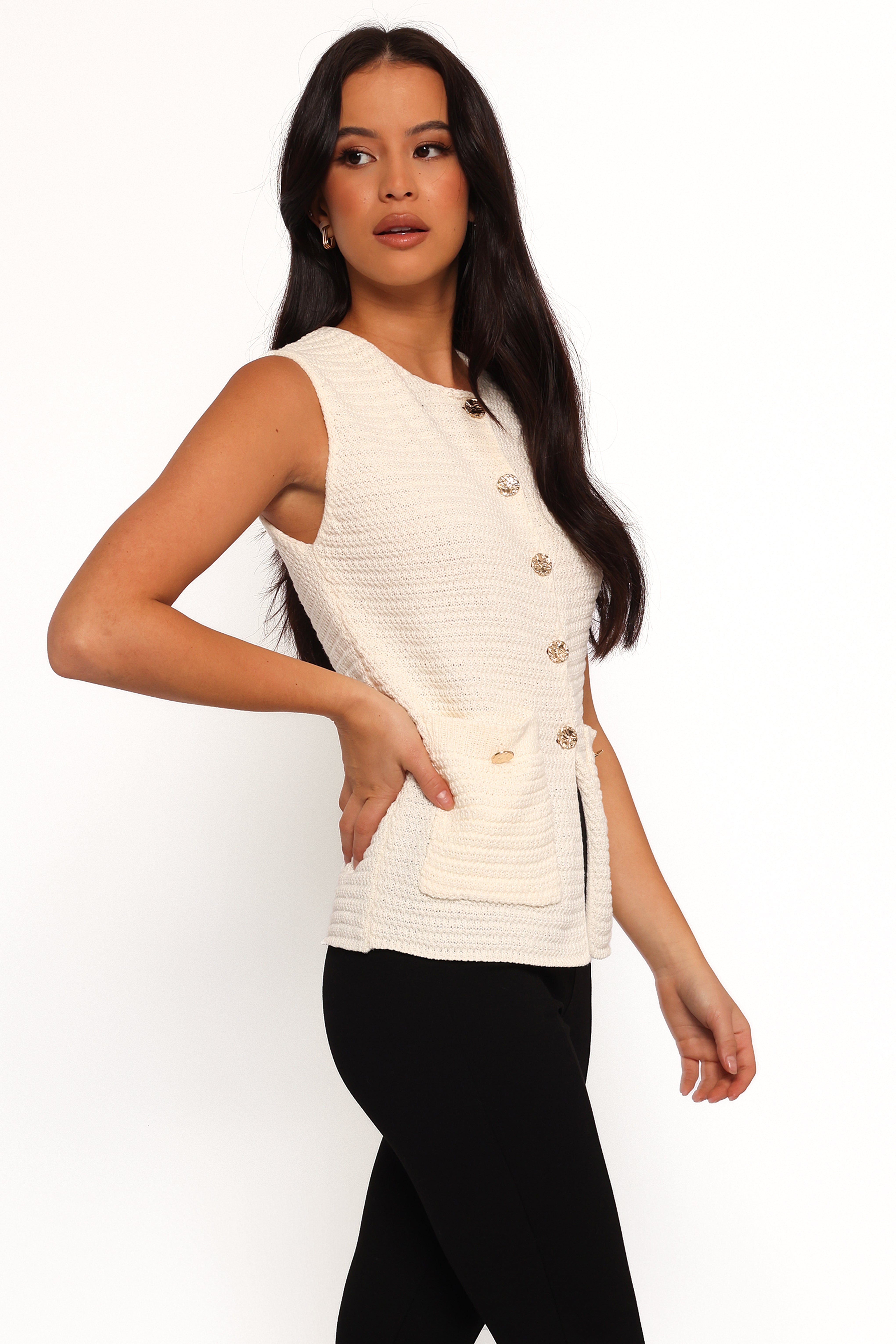 Blair Women's Knit Vest - Soft & Stylish White Cardigan for Layering | Perfect for Office, Casual Outfits & Fall Fashion
