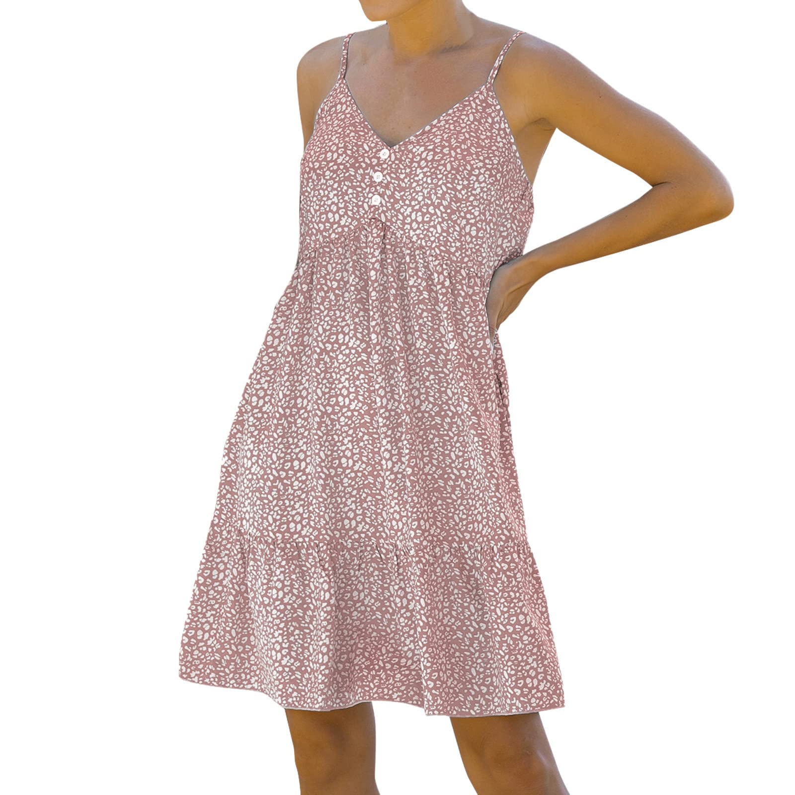 Women's Floral Print Chiffon Sleeveless Dress - Elegant Casual Loose Fit Summer Sundress for Beach, Party & Everyday Wear