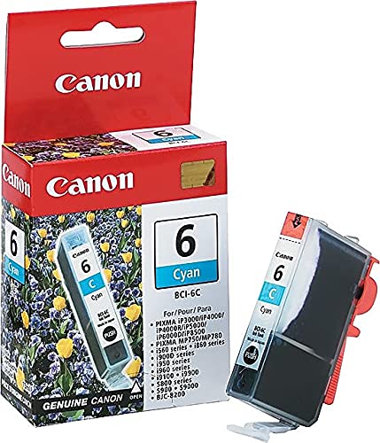 Canon BCI-6 CYAN Ink Cartridge - Compatible with MP760, MP750, MP780 Printers - High-Quality Replacement for Photo Printing & Office Documents