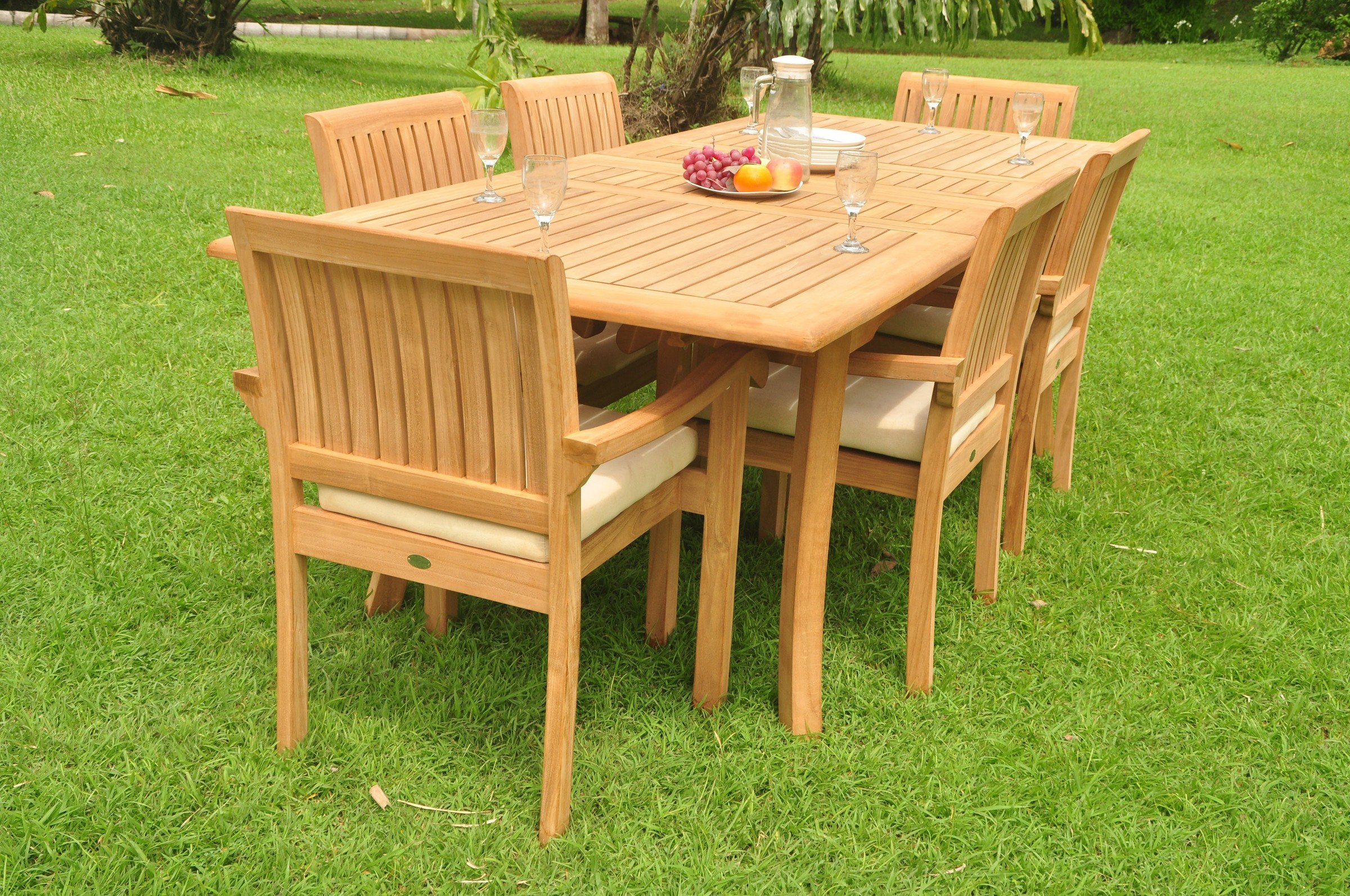 Premium 6-Piece Teak Wood Dining Set with 94