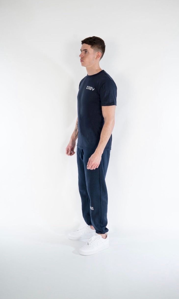 Cerus Navy Slim Fit Legacy Sweatpants for Men - Comfortable Joggers with Elastic Waistband & Pockets - Perfect for Gym, Lounge & Casual Wear