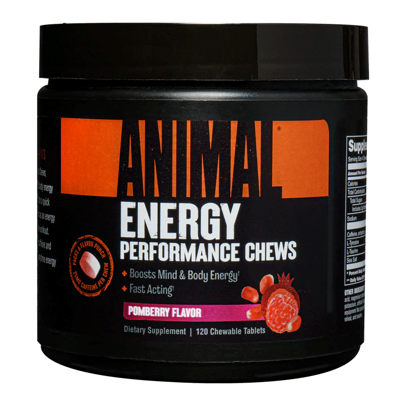 Animal Energy Performance Chews Pomberry Flavor 120 Tablets - Natural Stamina Booster for Dogs | Pre-Workout Supplement & Active Lifestyle Support