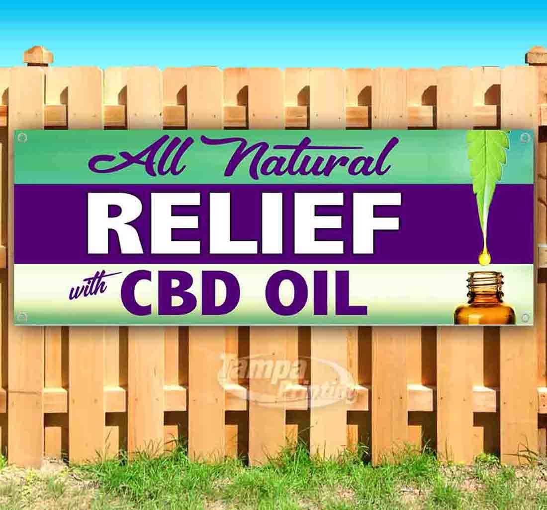 Premium CBD Oil for Natural Pain Relief - 13 oz | Heavy-Duty Single-Sided Vinyl Banner with Metal Grommets | Perfect for Trade Shows, Outdoor Events & Business Advertising