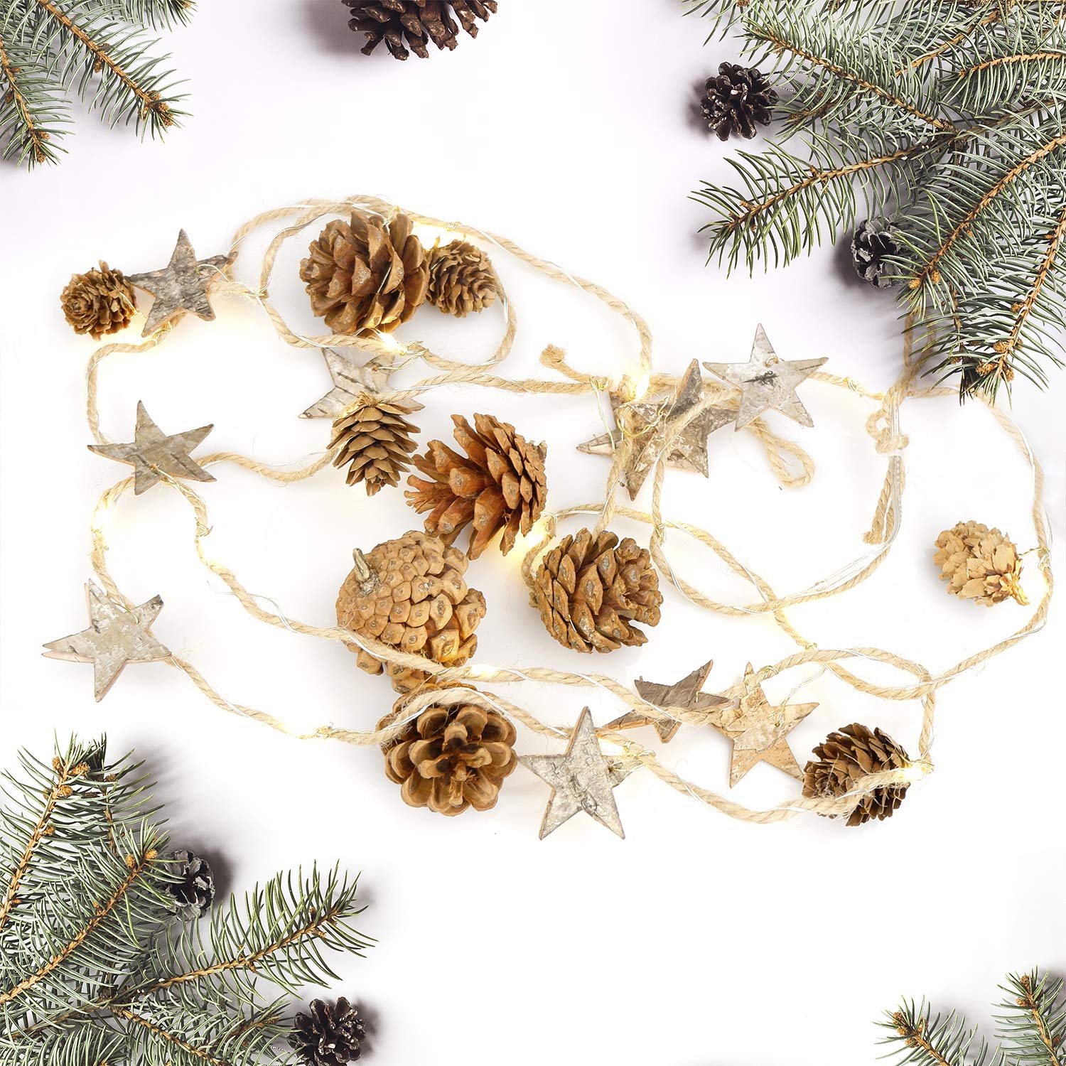 BIGTREE Christmas String Lights - 50ft Waterproof LED Fairy Lights for Indoor & Outdoor Holiday Decorations, Christmas Tree, Winter Party, New Year, Wedding, Garden (Warm White Star Lights) - Perfect for Home, Yard, Patio, and Festive Celebrations