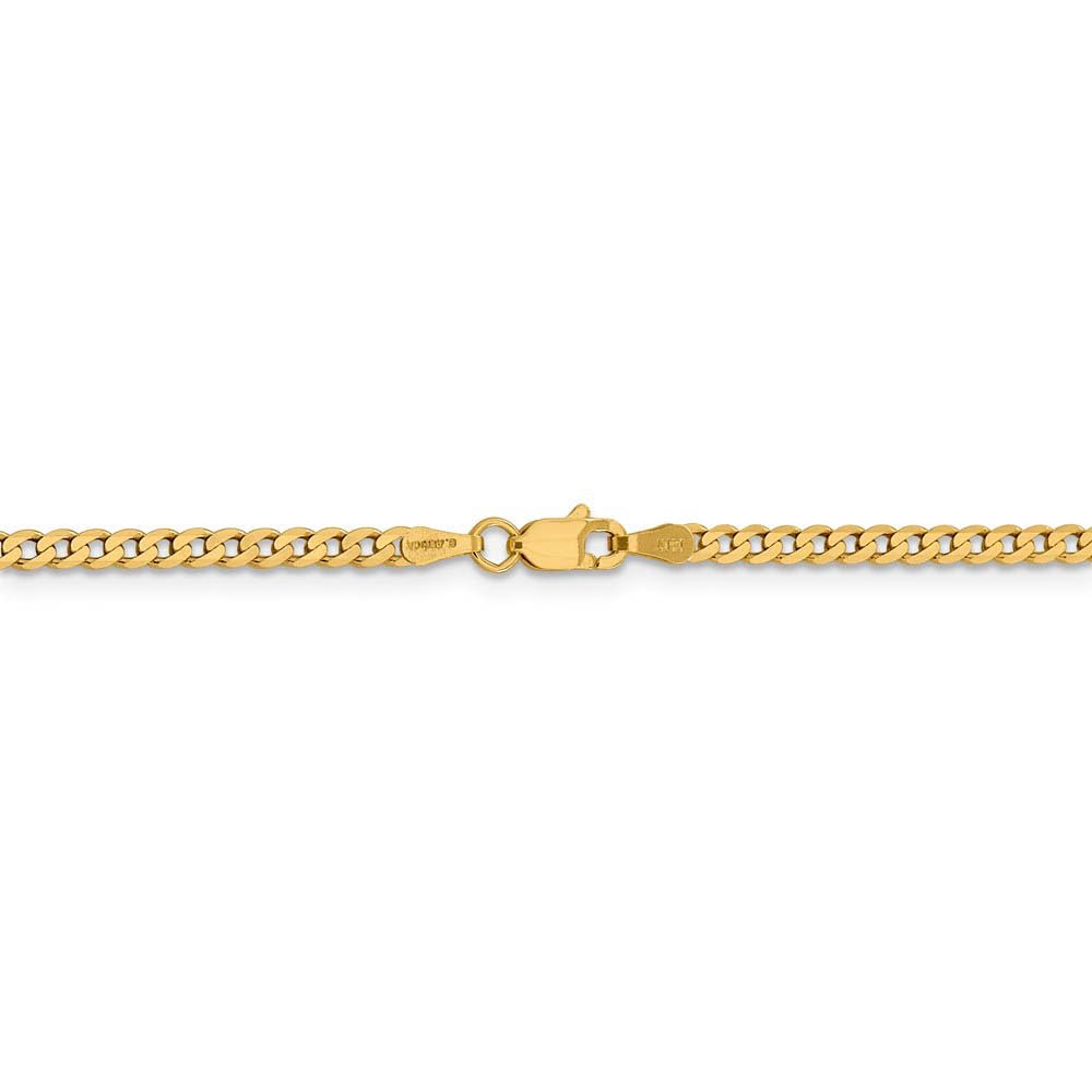 14k Yellow Gold Curb Chain Necklace for Women - Elegant & Durable