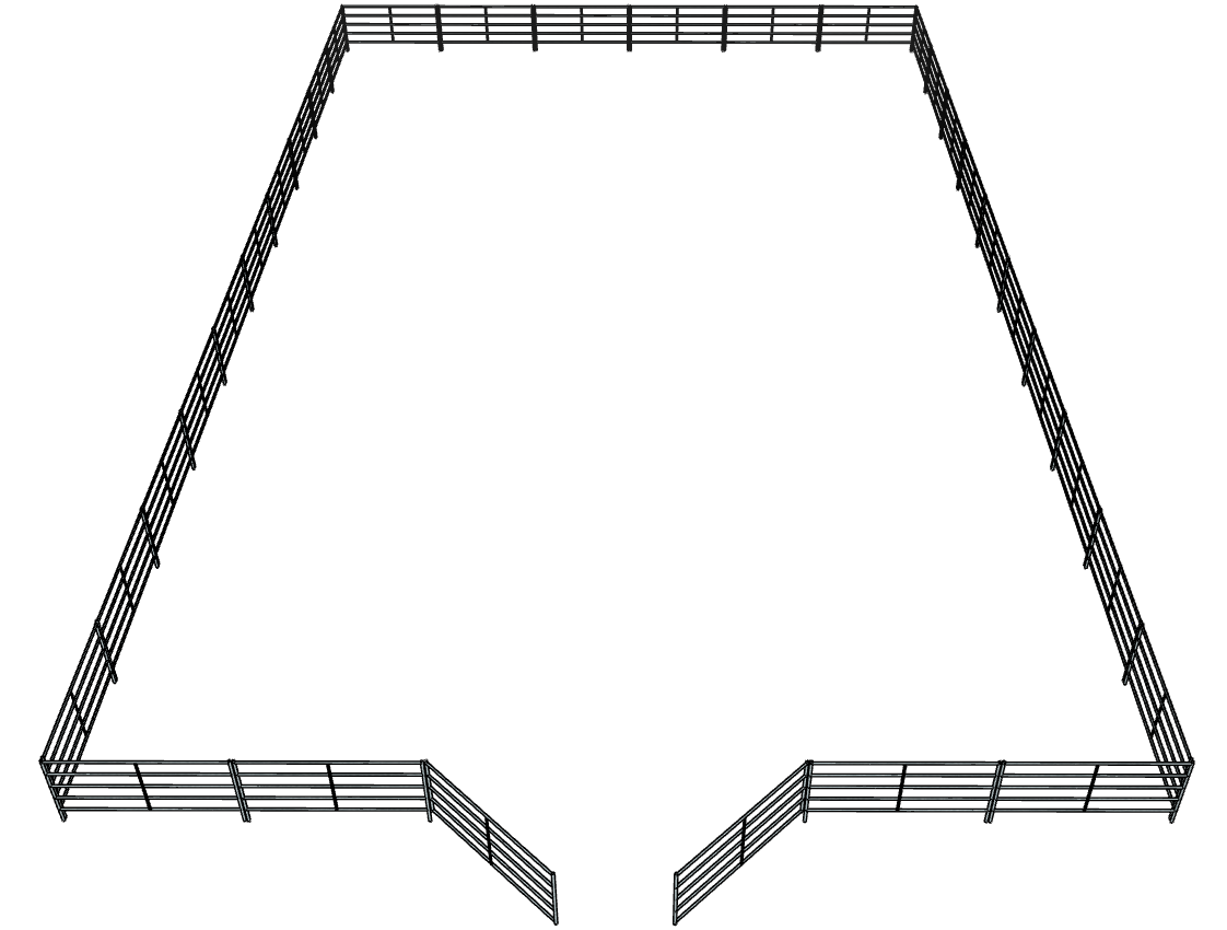 60' x 100' Galvanized Steel 5-Rail Horse Riding Arena - Perfect for Equestrian Training, Show Jumping & Outdoor Riding Facilities