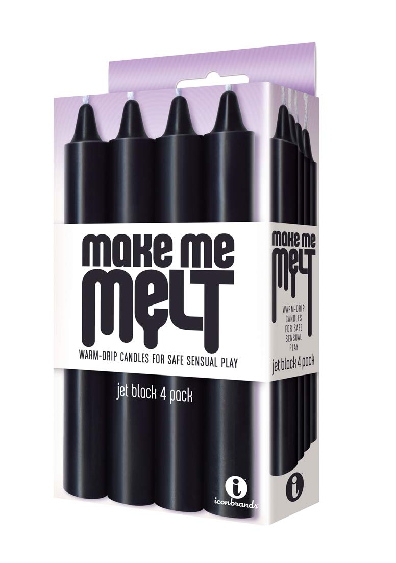 The 9's Make Me Melt Sensual Warm-Drip Candles - 4 Pack Jet Black Scented Candles for Romantic Nights, Bath Relaxation & Home Decor