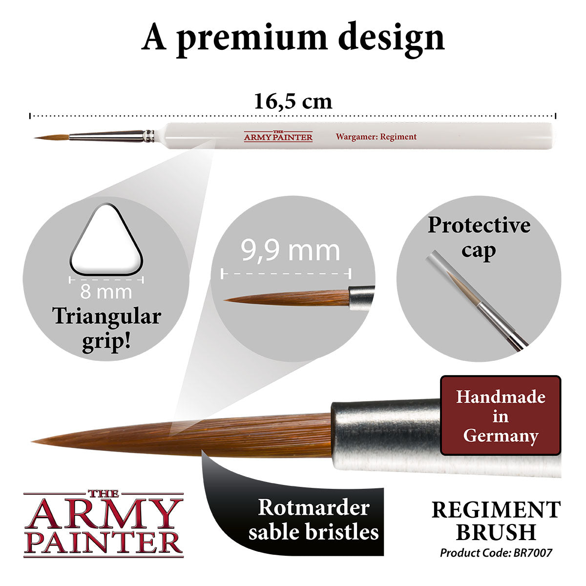 Premium Wargamer Brush Set for Miniature Painting - Regiment Series | Perfect for Tabletop Gaming, Warhammer, and Model Kit Detailing