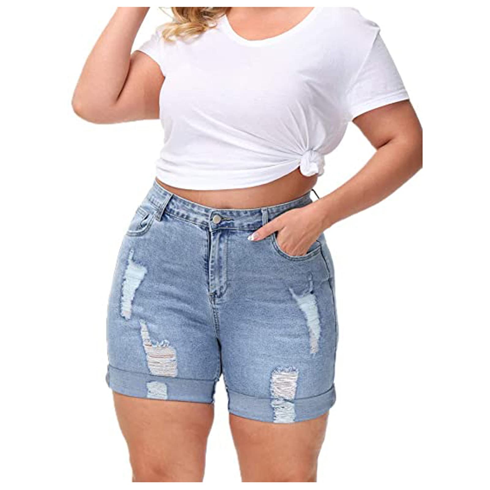 Stylish Women's Ripped Denim Shorts - 100% Cotton Casual Frayed Tassel Jeans for Summer | Trendy Multicolor High Waist Jean Shorts for Women | Perfect for Beach, Parties & Everyday Wear