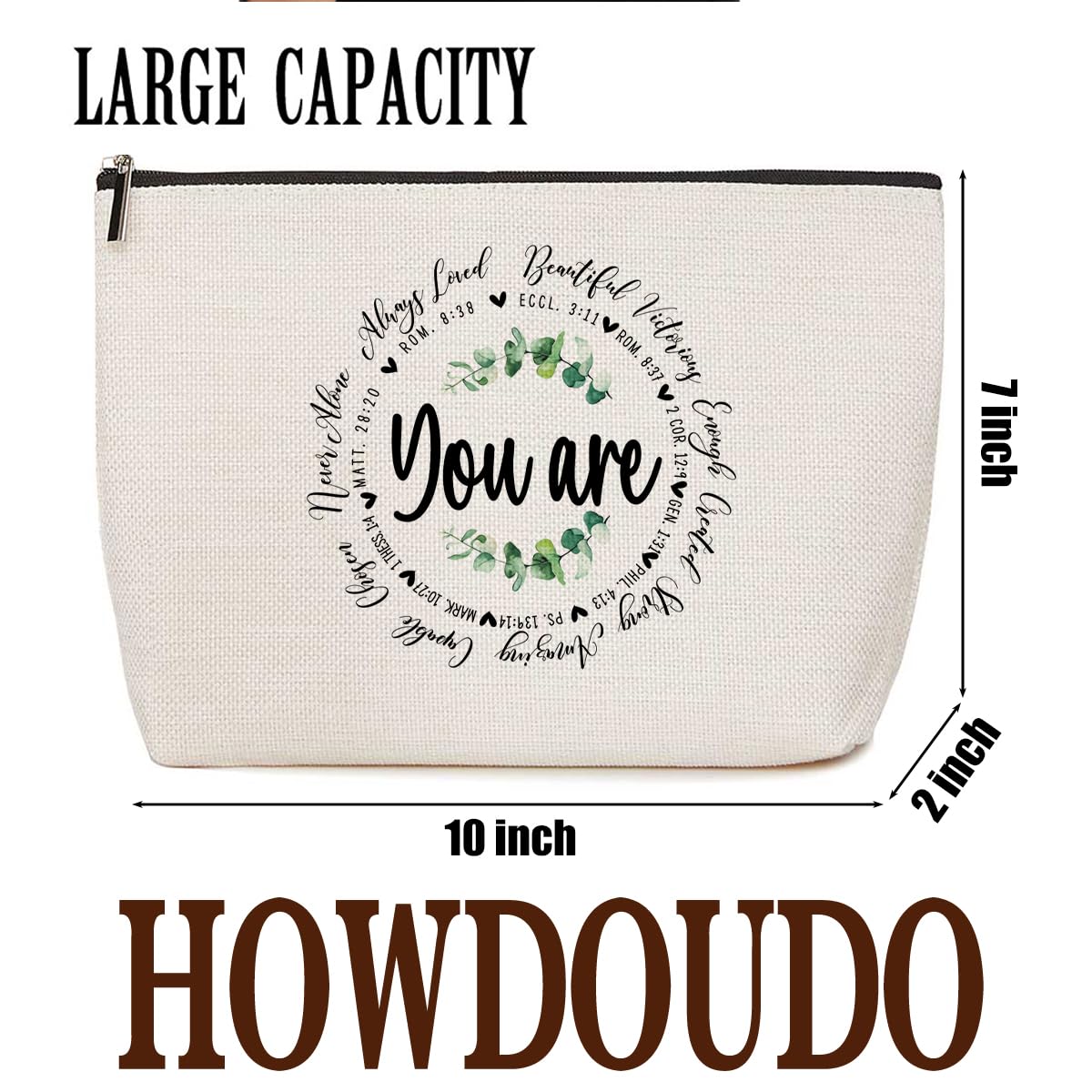 Christian Gifts for Women - Inspirational Bible Verse Makeup Bag, Spiritual Religious Gifts for Mom, Friend, Coworker - Perfect for Christmas, Birthday, Church Events & Daily Faith-Based Encouragement