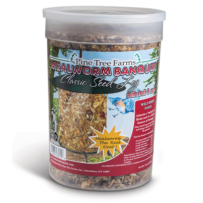 Premium Dried Mealworms for Birds - High Protein Wild Bird Food, Jumbo Size Seed Log - Perfect for Backyard Bird Feeders & Wildlife Attraction