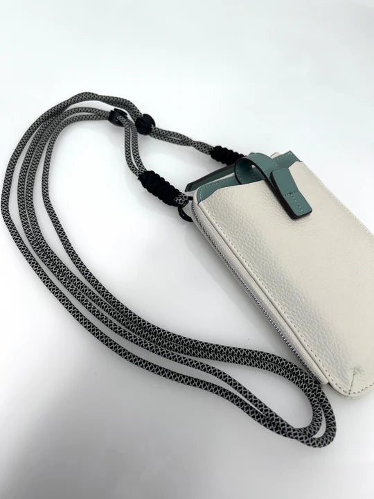 Minx Call Me Ivory Sage Leather Phone Case Purse - Stylish Crossbody Wallet for iPhone 13/14/15 Pro Max | Perfect for Travel, Shopping & Everyday Use