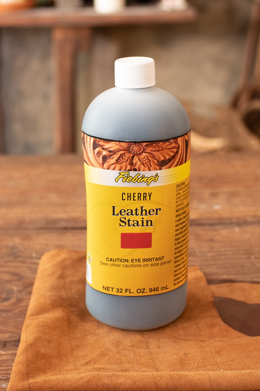 Fiebing's Universal Leather Stain - 946 ml (32 oz) Cherry Red Dye for Leather Repair, Shoes, Bags & Furniture - Perfect for DIY Leather Crafting & Restoration Projects