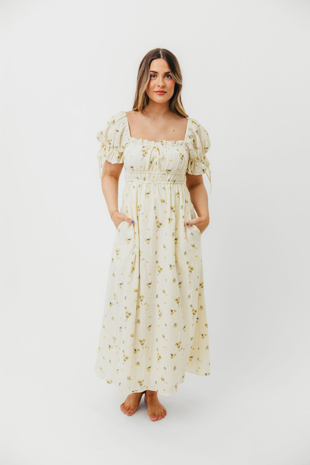 Savanna Steppe 100% Cotton Cream Dress - Bump Friendly Maternity & Inclusive Sizing (S-3XL) | Perfect for Pregnancy, Nursing, and Everyday Comfort Wear