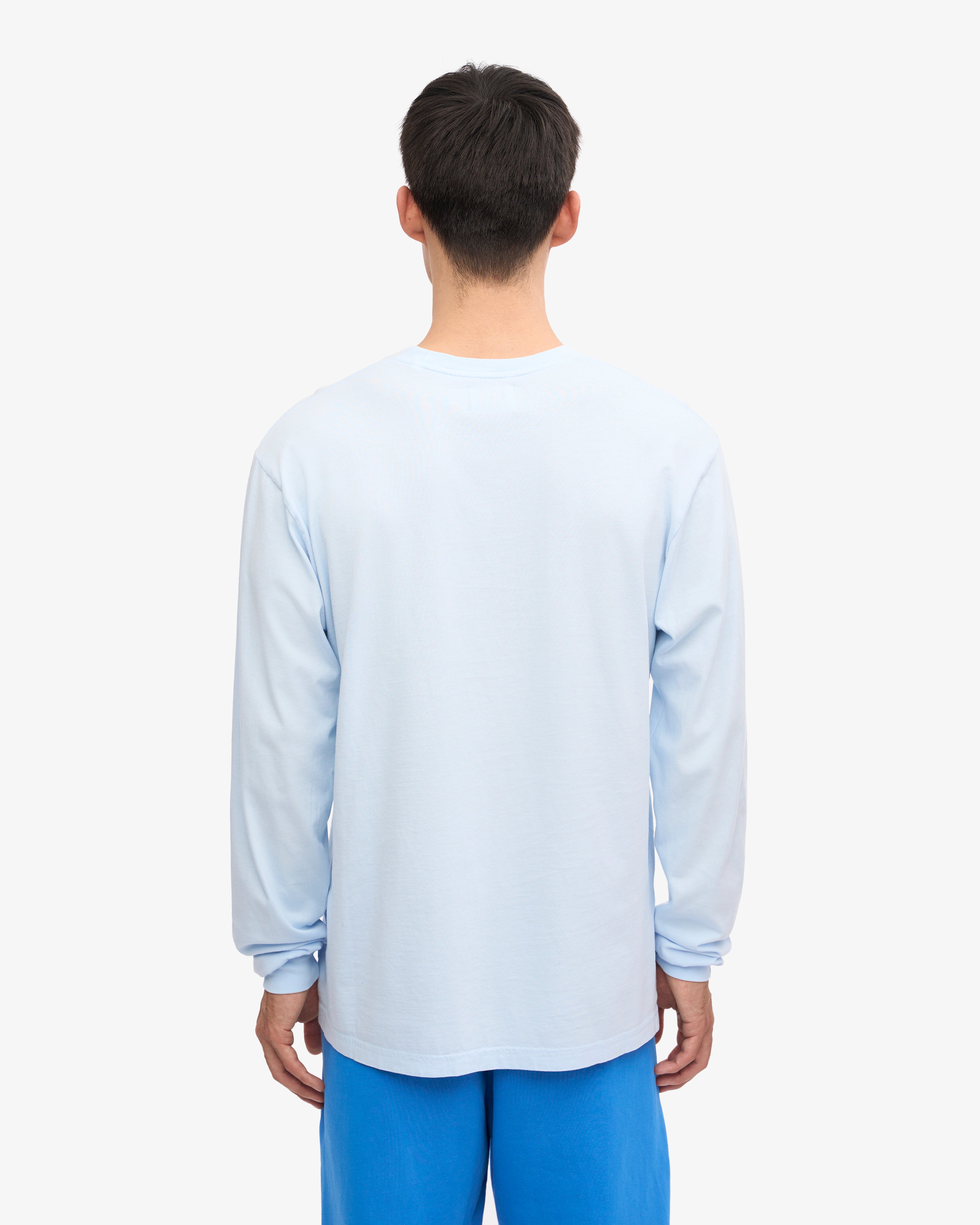 Oversized Organic Long Sleeve T-Shirt for Women - Polar Blue - Eco-Friendly Cotton Casual Wear for Everyday Comfort & Street Style