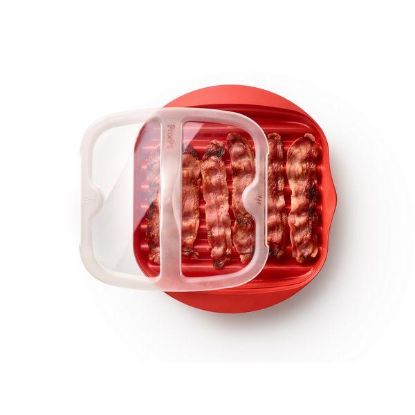 Lekue Microwave Bacon Cooker - Quick & Easy Crispy Bacon Maker for Breakfast, Sandwiches & Salads | BPA-Free & Dishwasher Safe