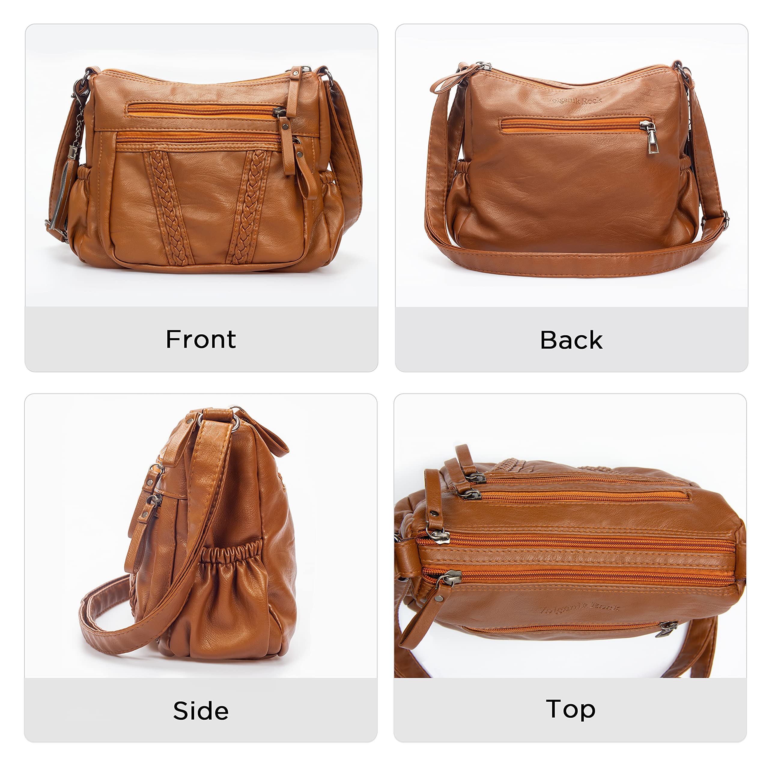 VOLGANIK ROCK Women's Crossbody Bag with Tassel - Soft PU Leather Purse & Handbag for Everyday Use, Travel & Shopping