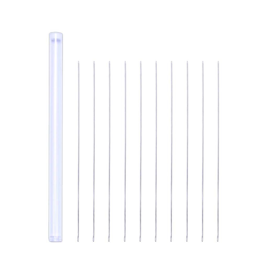 Exceart 20pcs Extra Fine Thin Long Straight Beading Needles for Jewelry Making, Embroidery, Bracelets - 150mm with Clear Storage Tube - Perfect for DIY Crafts, Sewing Projects & Handmade Accessories