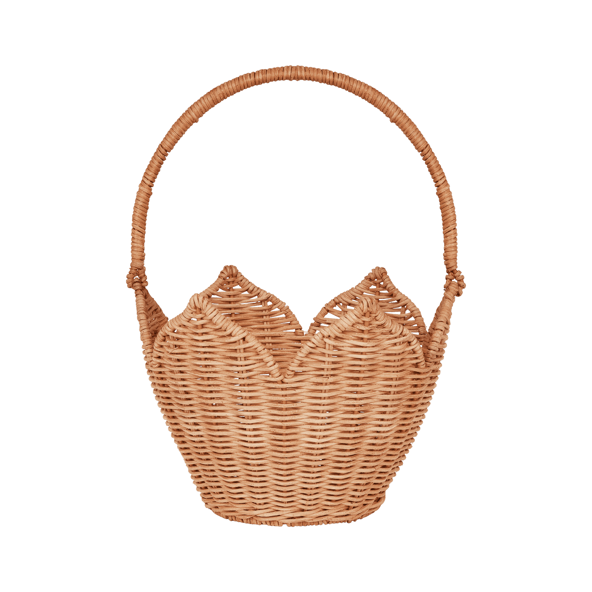 Natural Rattan Poinsettia Carry Basket - Handwoven Christmas Decorative Basket for Holiday Gifts, Home Decor & Party Supplies