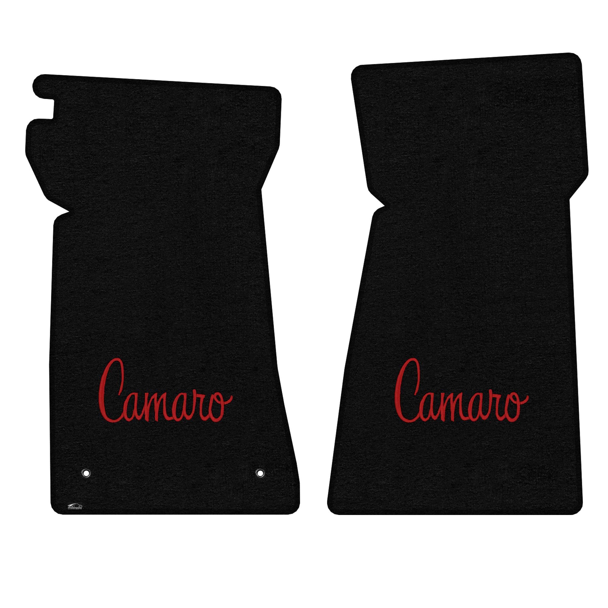 Premium Custom-Fit Carpeted Floor Mats for 1973-1974 Chevy Camaro - 2-Piece Front Set with Red Camaro Logo & Black Carpet - Luxury Car Floor Liners for Enhanced Comfort & Protection - Perfect for Daily Driving, Road Trips & Car Shows