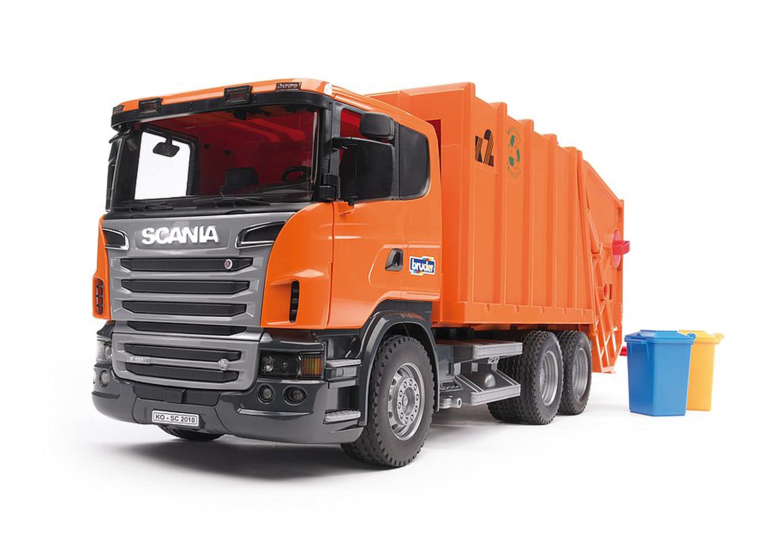 Bruder 03560 Scania R-Series Garbage Truck Toy - 1:16 Scale Die-Cast Model with Realistic Features - Perfect for Kids' Pretend Play & Collectors Display