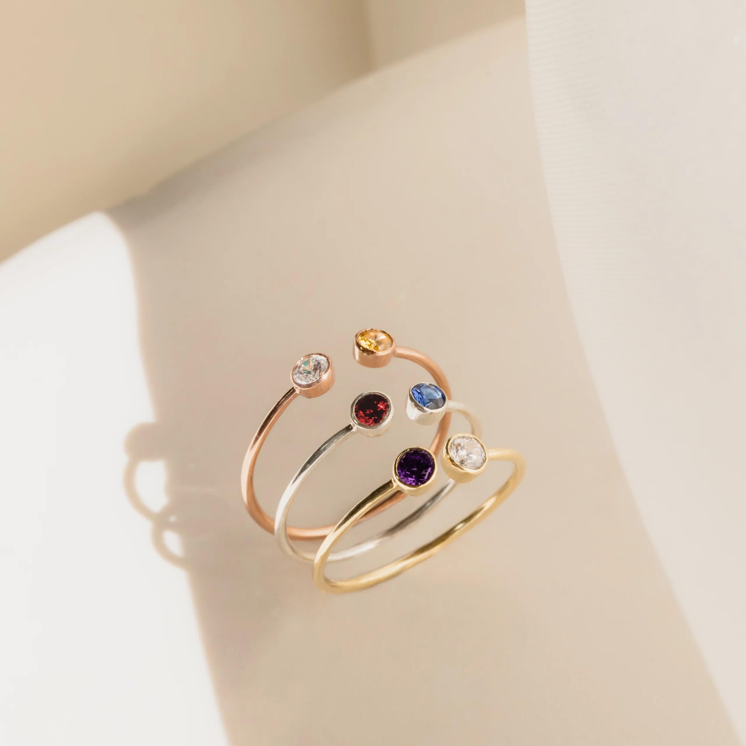 Personalized Dual Birthstone Ring for Mothers & Couples - Custom His & Her Two Birthstone Ring - Perfect Gift for Anniversary, Mother's Day & Valentine's Day (01-Duo)