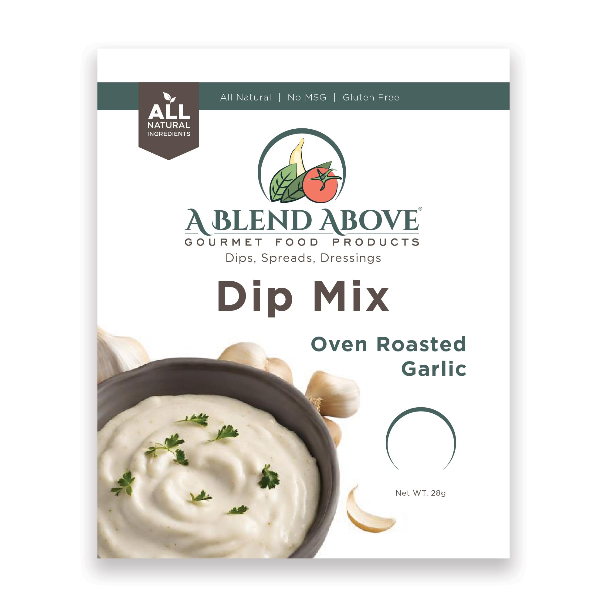 Oven Roasted Garlic Dip Mix - 1 oz (3 Pack) | Gluten-Free, No MSG, All Natural, No Preservatives | Keto & Low Carb Friendly | Easy to Make Vegetable Dip for Parties, Snacks & Healthy Eating