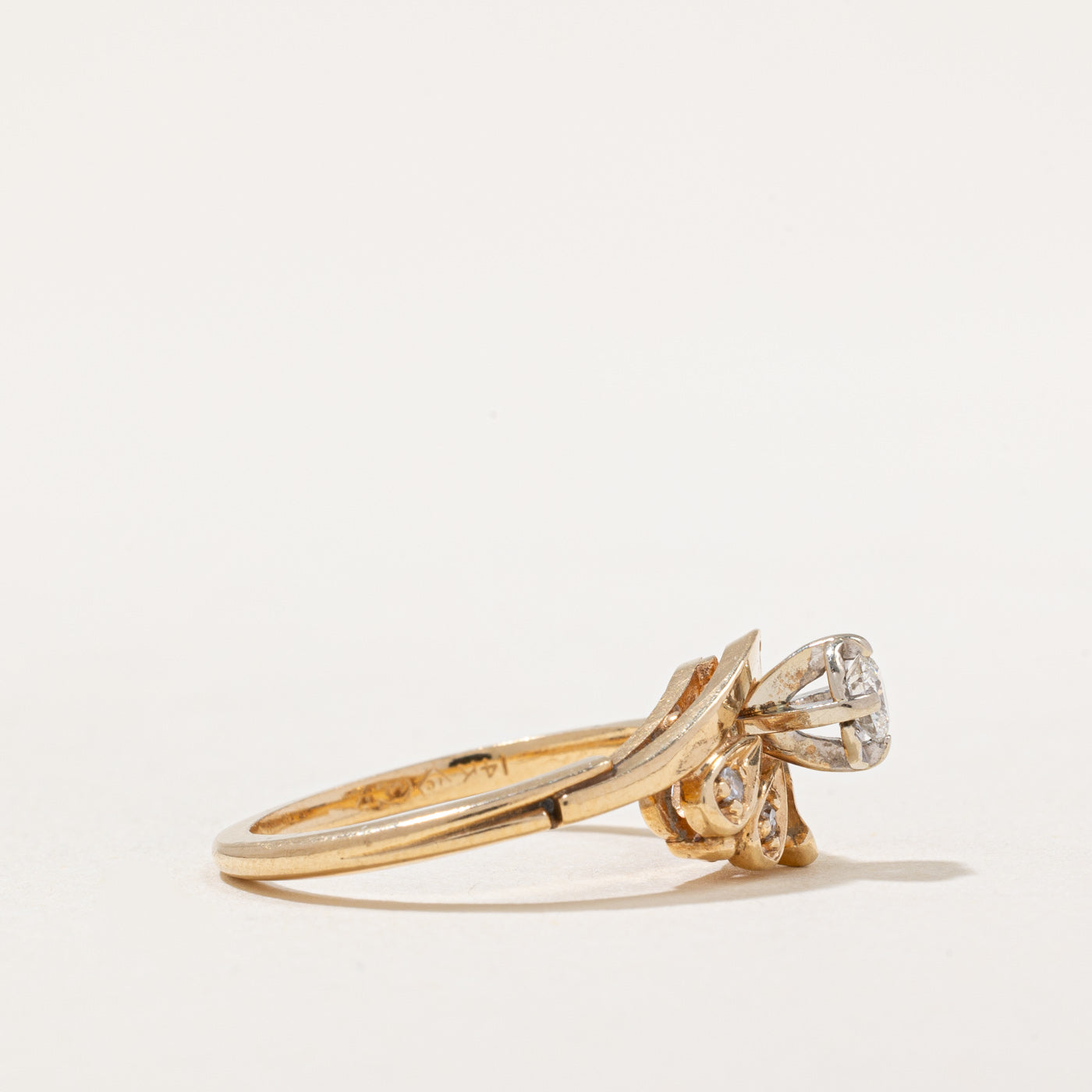 Illusion Set Diamond Abstract Ring - 0.16ctw Size 6 | Elegant Stackable Band for Women | Perfect for Weddings, Anniversaries & Everyday Wear