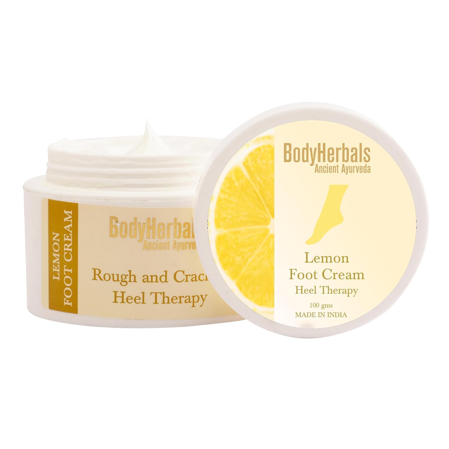 BodyHerbals Foot Cream for Rough, Dry & Cracked Heels - Moisturizing Treatment with Shea Butter, Beeswax & Lemon | Natural Foot Care for Calloused & Chapped Skin | Paraben & Sulfate Free | Men & Women | All Skin Types | Perfect for Daily Foot Care & Cracked Heel Repair