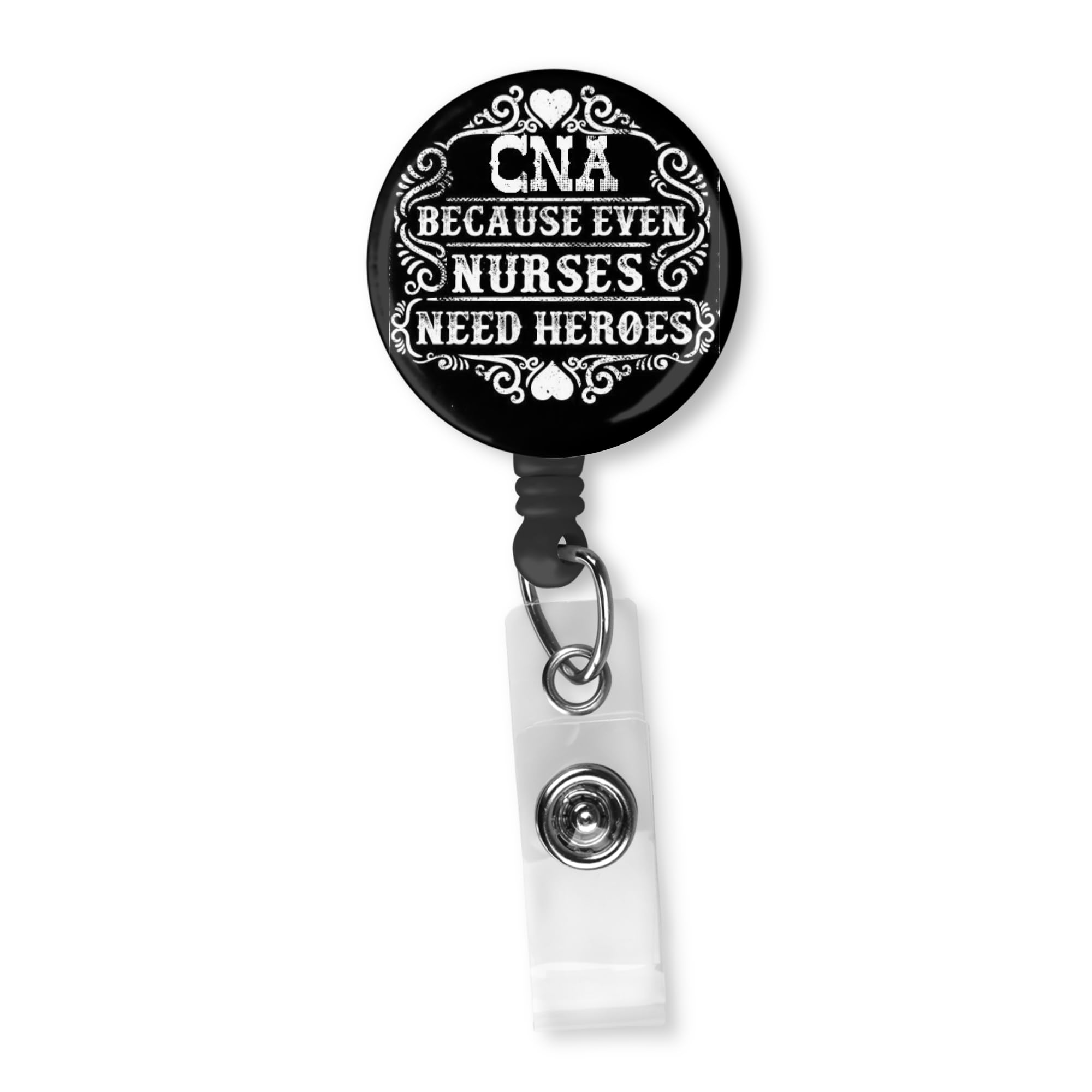 Funny Nurses Badge Reel ID Holder - CNA Because Even Nurses Need Heroes - Perfect for Hospitals, Clinics & Healthcare Professionals